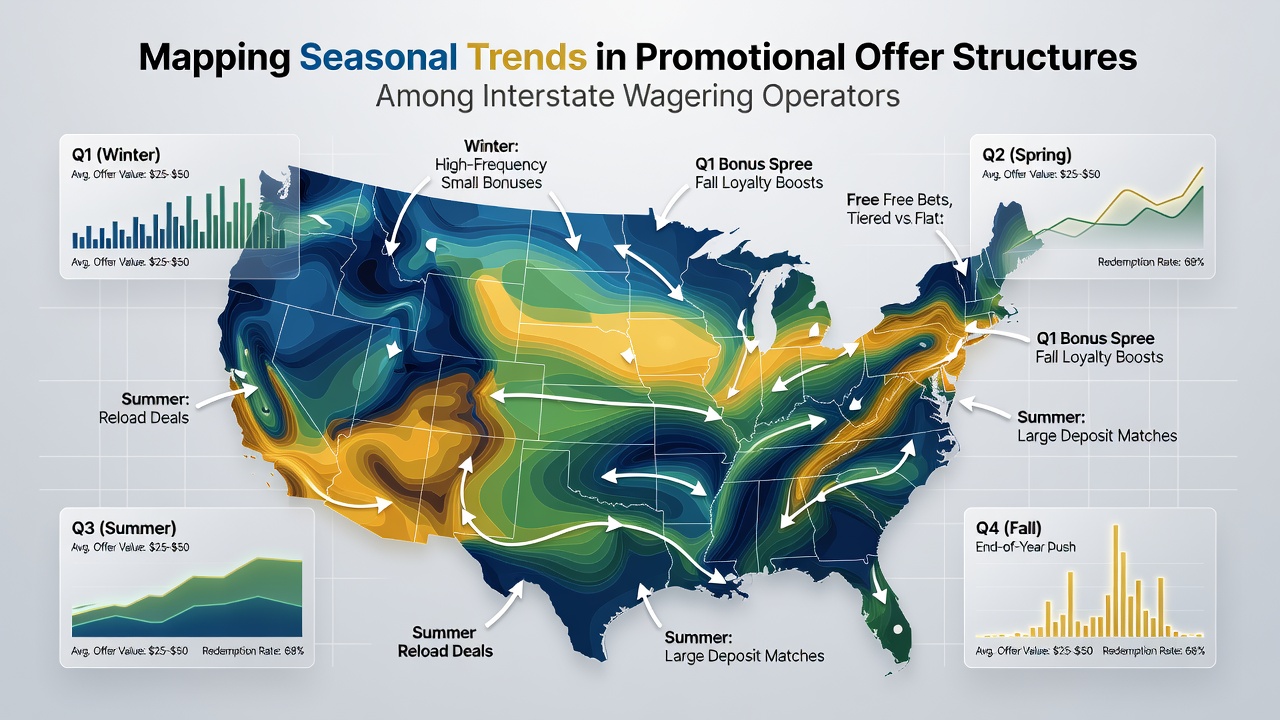 Infographic displaying seasonal fluctuations in bonus structures across multi-state wagering platforms