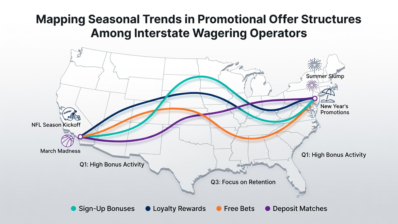 Data visualization of promotional offer changes by season for interstate operators in 2025-2026