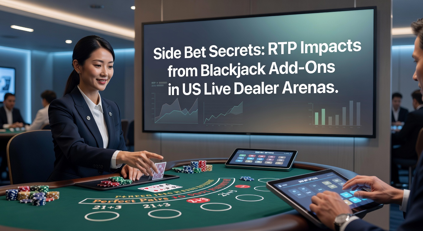 Live dealer blackjack table with side bet options illuminated on the screen, showing popular add-ons like Perfect Pairs and 21+3
